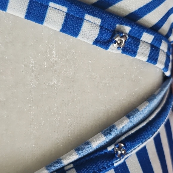 Cato Blue and White Striped Jumpsuit with Ruffle Hem NWOT - Picture 10 of 16